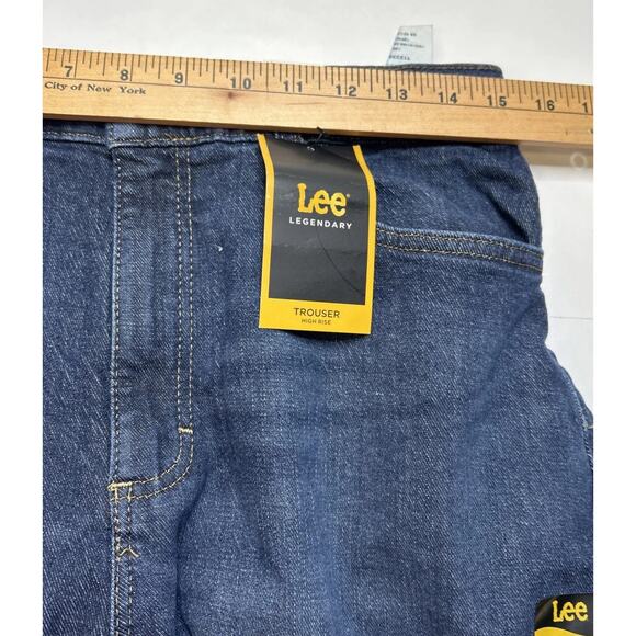 New! LEE Jeans Wide Leg Trousers Pants 12 Inner Strength High Rise Straight Dark - Picture 11 of 16